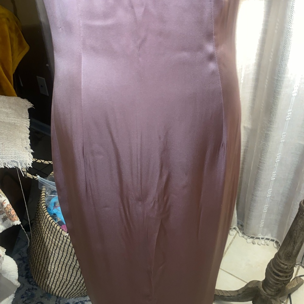 Dolce & Gabbana NWT Vintage Y2K Elegant Mauve Bodycon Slip Dress - Picture 4 of 11